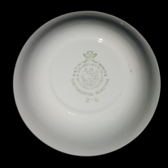 Set of 4 Grindley White Ironstone 5” Bowls Satin Finish Silver Rim England - Picture 2 of 3